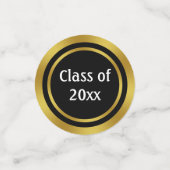 Confettis Faux Black et Gold Graduation Party (Petit recto)