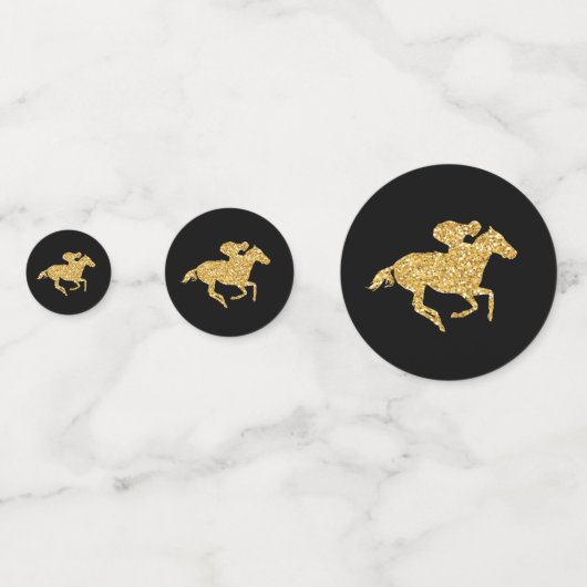 Confettis Faux Gold Parties scintillant Derby Race Horse sur (Devant)