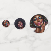 Confettis Faux Holographique Melanin Chic Afro Beauté (Devant)