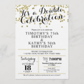 Confettis Faux Or pour Invitation de Double Célébr (Devant)
