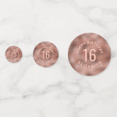 Confettis Faux Rose Gold Foil Look like & Custom Text (Devant)