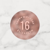 Confettis Faux Rose Gold Foil Look like & Custom Text (Petit recto)