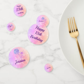 Confettis Fée arc-en-ciel rose scintillant 13e anniversaire