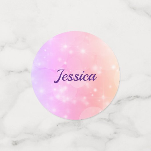 Confettis Fée arc-en-ciel rose scintillant 13e anniversaire (Petit recto)