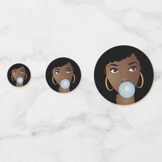 Confettis Femme noire Popping Bleu Bubblegum (Devant)