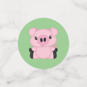 Confettis Ferme de Baby shower de porc (Petit recto)