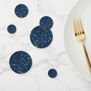 Confettis Fête bébé étoilée Gold & Blue Stars Fantaisiste
