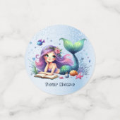 Confettis Fête d'anniversaire aquarelle Sirène Mer Vie migno (Petit recto)