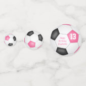 Confettis fête d'anniversaire de bal de football noir rose (Derrière)