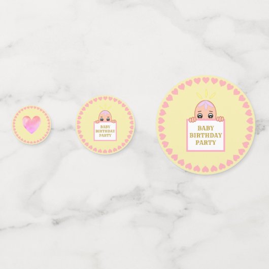 Confettis Fête d'anniversaire de bébé (Devant)