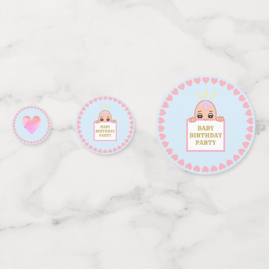 Confettis Fête d'anniversaire de bébé (Derrière)