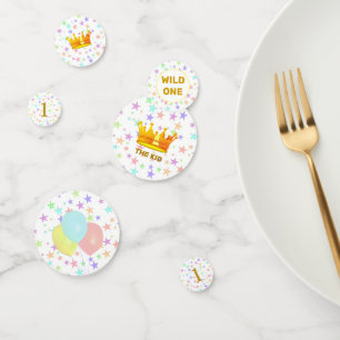 Confettis Fête d'anniversaire de bébé et étoiles multicolore