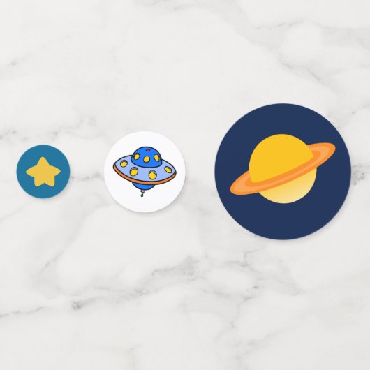 Confettis Fête d'anniversaire de la fusée spatiale (Derrière)