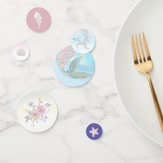 Confettis Fête d'anniversaire de la sirène d'aquarelle Whims (Groupe)