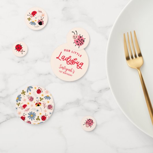 Confettis Fête d'anniversaire de Little Ladybug (Groupe)