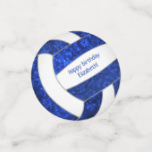 Confettis fête d'anniversaire de volley-ball blanc bleu (Petit recto)