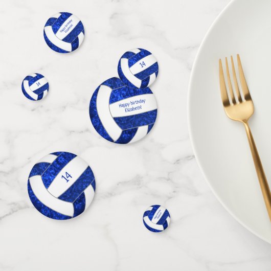 Confettis fête d'anniversaire de volley-ball blanc bleu (Groupe)