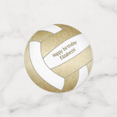 Confettis fête d'anniversaire de volley-ball d'or pour ados (Petit recto)