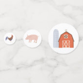 Confettis Fête d'anniversaire des animaux de ferme (Devant)