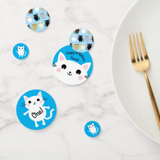 Confettis Fête d'anniversaire du chat (Groupe)