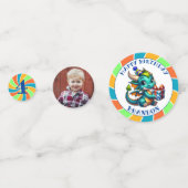 Confettis Fête d'anniversaire du garçon à thème Dragon (Derrière)