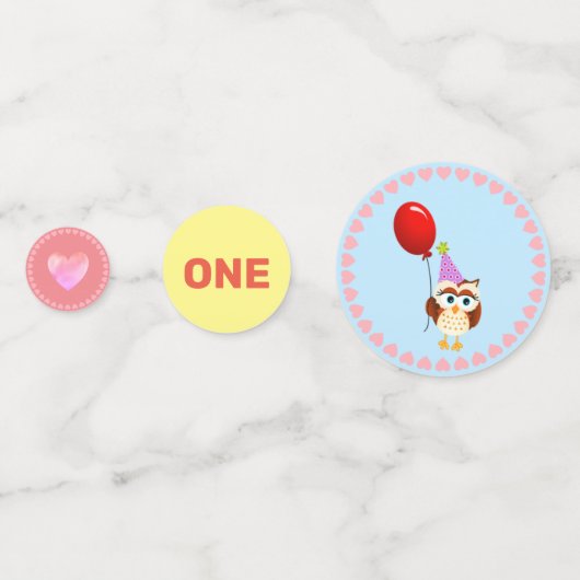 Confettis Fête d'anniversaire du premier bébé (Derrière)