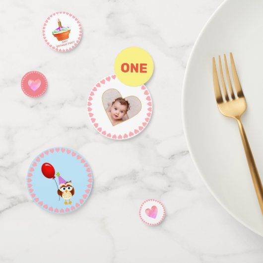 Confettis Fête d'anniversaire du premier bébé (Groupe)