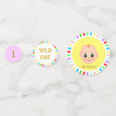 Confettis Fête d'anniversaire du premier bébé et rayons mult (Derrière)