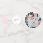 Confettis Fête d'anniversaire fille 1 an Silver & Pink Winte (Devant)