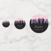 Confettis fête d'anniversaire noir arc-en-ciel parties scint (Devant)