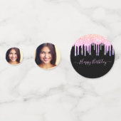 Confettis fête d'anniversaire noir arc-en-ciel parties scint (Derrière)