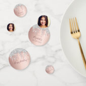 Confettis fête d'anniversaire rose or parties scintillant ph (Groupe)