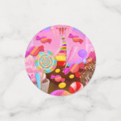 Confettis Fête d'anniversaire Sweet 16 Candy Land (Petit recto)