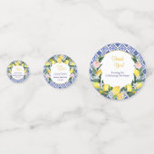 Confettis Fête de Fête des mariées Citron bleu italien carre (Derrière)