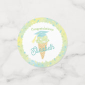 Confettis Fête de fin d'études Glace Bleu Vert (Petit recto)
