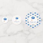 Confettis Fête de graduation bleue de l'école Personnalisée (Devant)