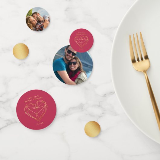 Confettis Fête de Mariage de la Saint-Valentin à Motif Géomé (Groupe)