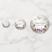 Confettis Fête de mariage Fleurs colorées de jardin Papillon (Derrière)