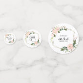 Confettis Fête de mariage géométrique floral rose doré (Devant)