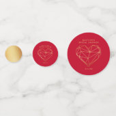 Confettis Fête de mariage Saint-Valentin Cœur Géométrique (Derrière)