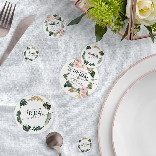 Confettis Fête de mariage tropical floral Hibiscus palmier