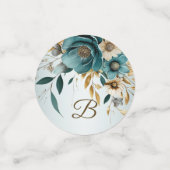 Confettis Fête de mariage Turquoise Fleur blanche Feuilles d (Petit recto)