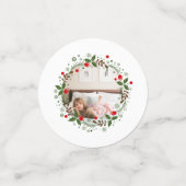 Confettis Fête de Noël fleurie couronne et photos (Petit recto)