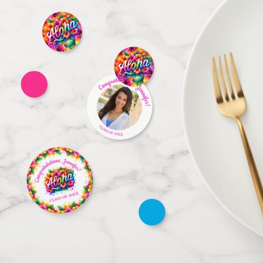 Confettis Fête de Remise de Diplômes Photo Tropical Aloha (Groupe)