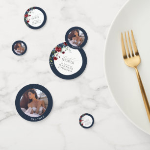 Confettis Fête des mariées d'aquarelle bleu marine