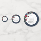 Confettis Fête des mariées d'aquarelle bleu marine (Devant)