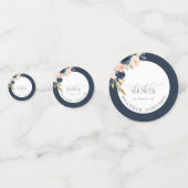 Confettis Fête des mariées d'aquarelle florale bleu et bleu  (Devant)