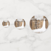 Confettis Fête des mariées en bois rustique & dentelle blanc (Derrière)