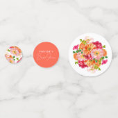 Confettis Fête des mariées florale orange et rose (Derrière)