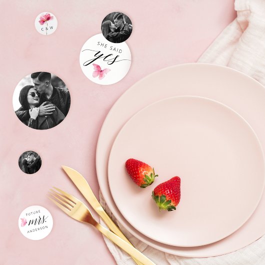 Confettis Fête des mariées photo personnalisée